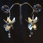 Silver fuschia earrings