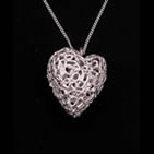 Three-dimensional heart pendant