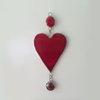 Stained glass window hanger: heart